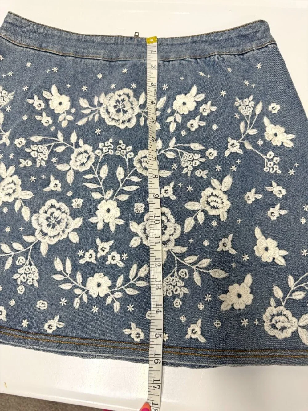*NEW* Savannah Jane Desert Rose Embroidered Denim Mini Skirt